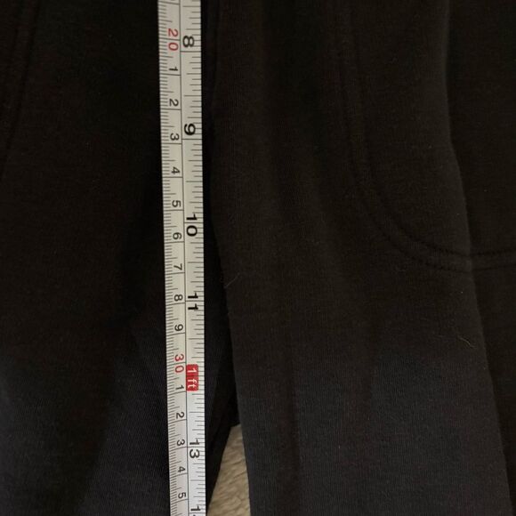 UGG Gabi Wide Legged Sweatpants Women’s Size Large Black Brushed Fleece Raw Hem - Picture 7 of 7
